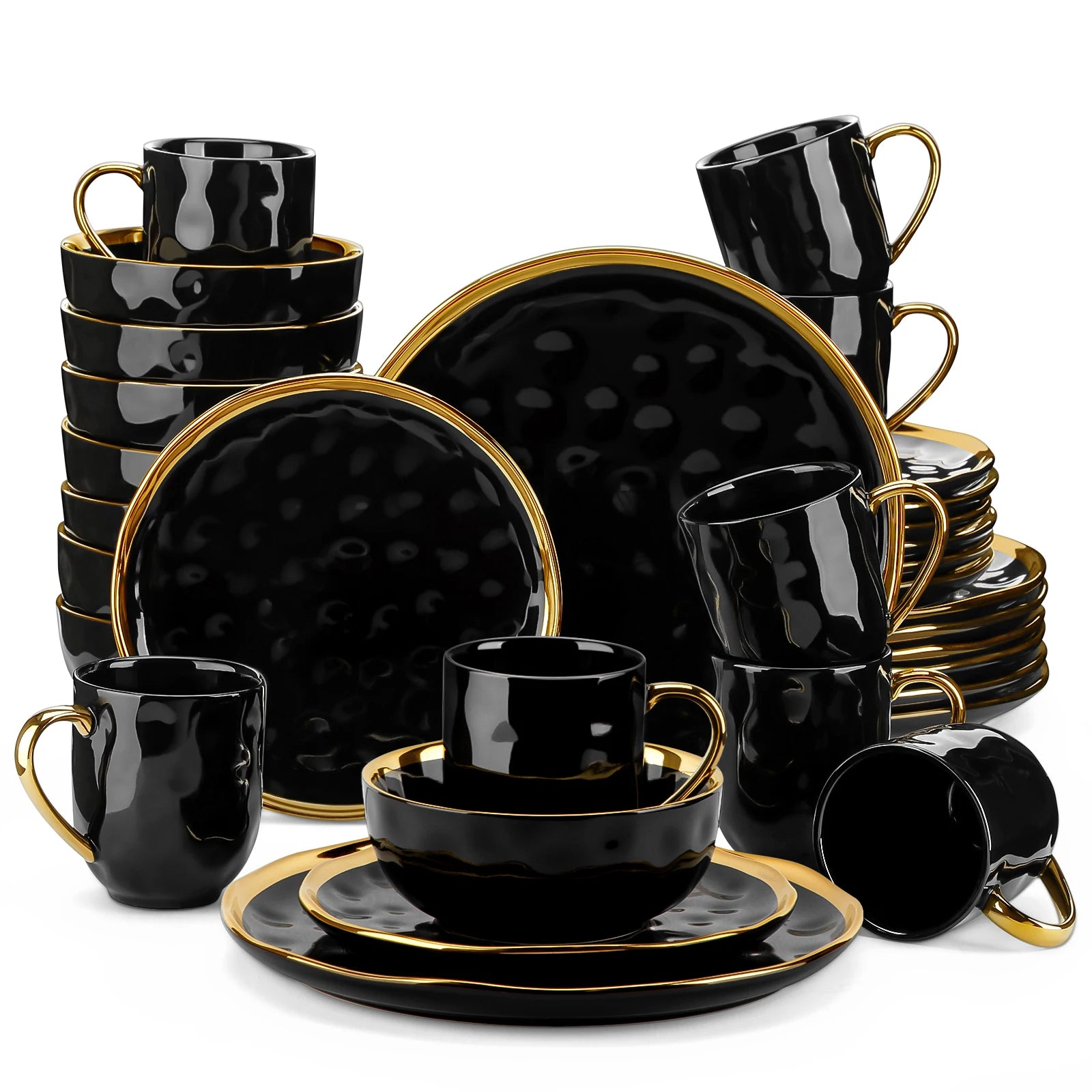 Aureo Vittoria™ — Classic Black Dinnerware Collection
